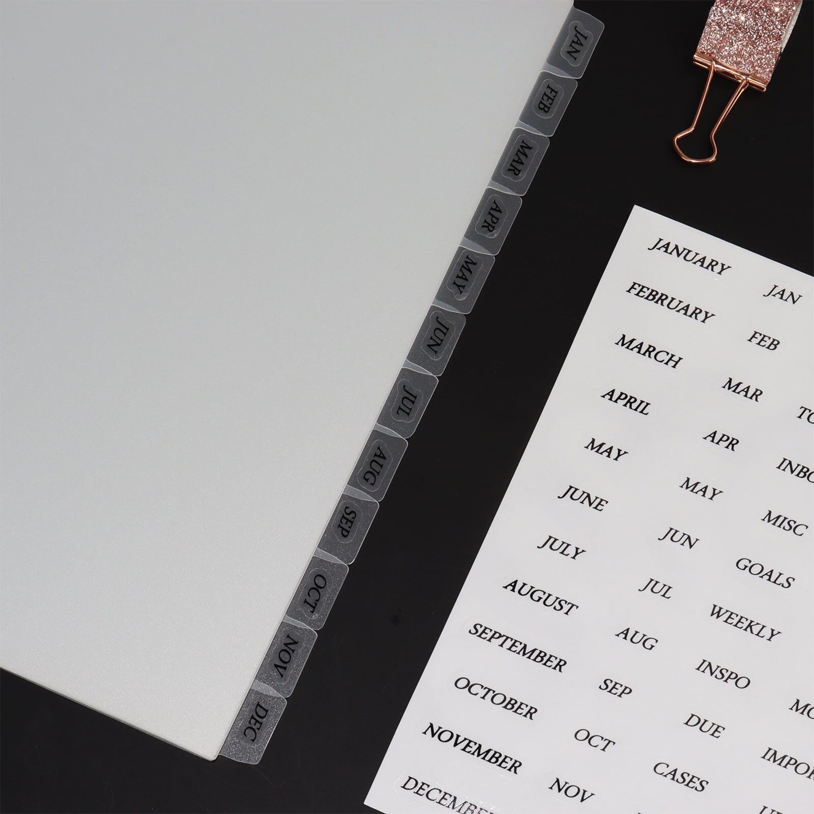 6 Hole A5 Dividers Tabs 12pcs Plain White A5 Plastic Tab Dividers Monthly Planner Clear Dividers