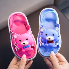 Sommer barnesandaler og tøfler tegneserie søte tøfler 1-4 år gammel baby strikk med sandaler