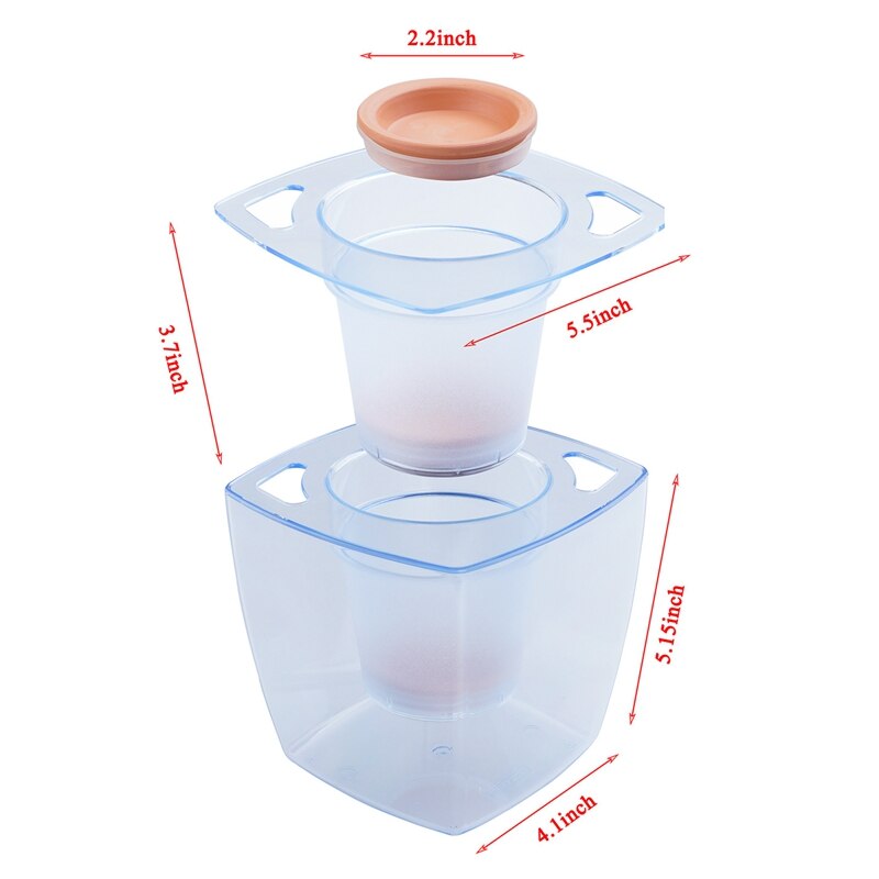 Ecologische aquarium bloempot tafelmodel gras plantenbak plastic bloempot geometrisch aquarium