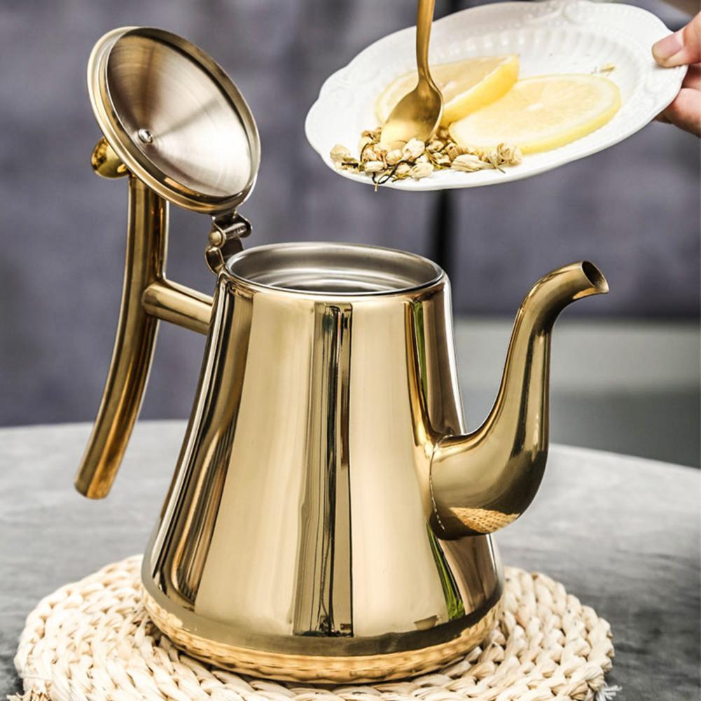 Gran hervidor de té ecológico duradero, tetera con Infusor de hojas de té sueltas, teteras de agua