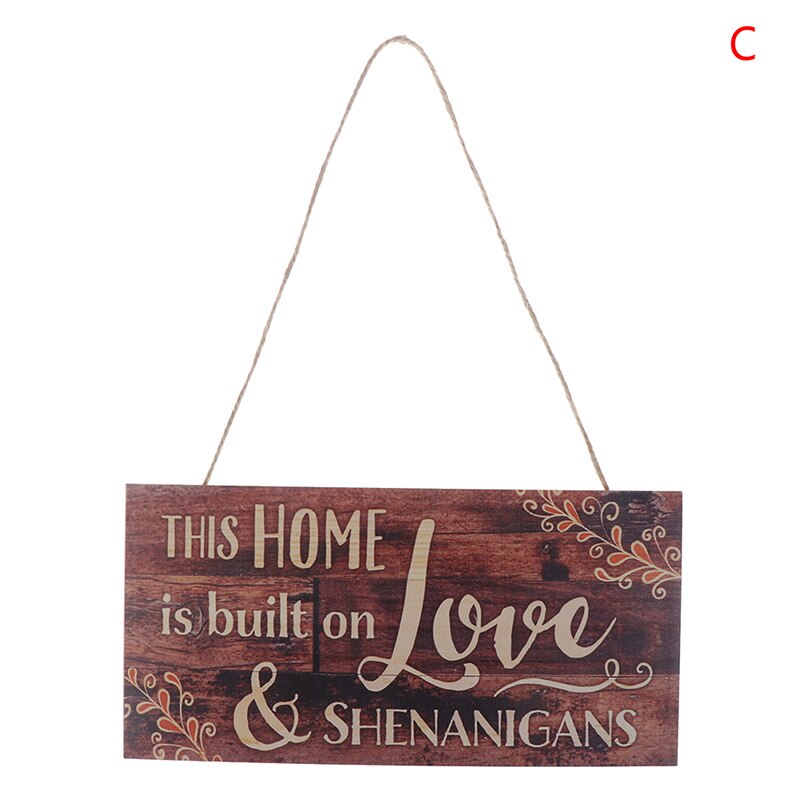 Colgante de madera con estampado de letras, de etiquetas colgantes, colgante para puerta y ventana, colgante decorativo de madera: C