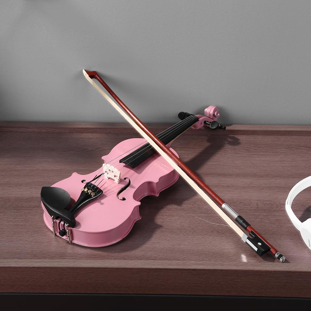 1/8 schiene Helle Akustische Violine Geige mit Kolophonium fallen Bogen Schalldämpfer Bausätze matt für freundlicher Studenten Anfänger fallen Stumm Bogen saiten