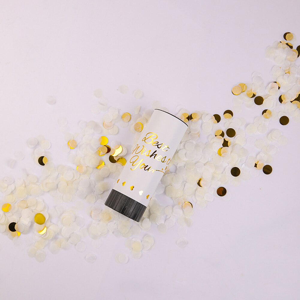 1pcs Confetti Cannons Party Poppers Wedding Streamers Air Compressed Confetti Handheld Graduation Wedding Party Supplies: white