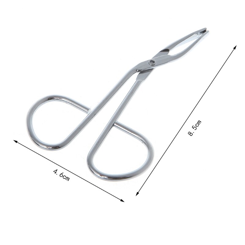 Stainless Steel Hair Removal Scissors Flat Tip Eyebrow Tweezers Clamp Clipper