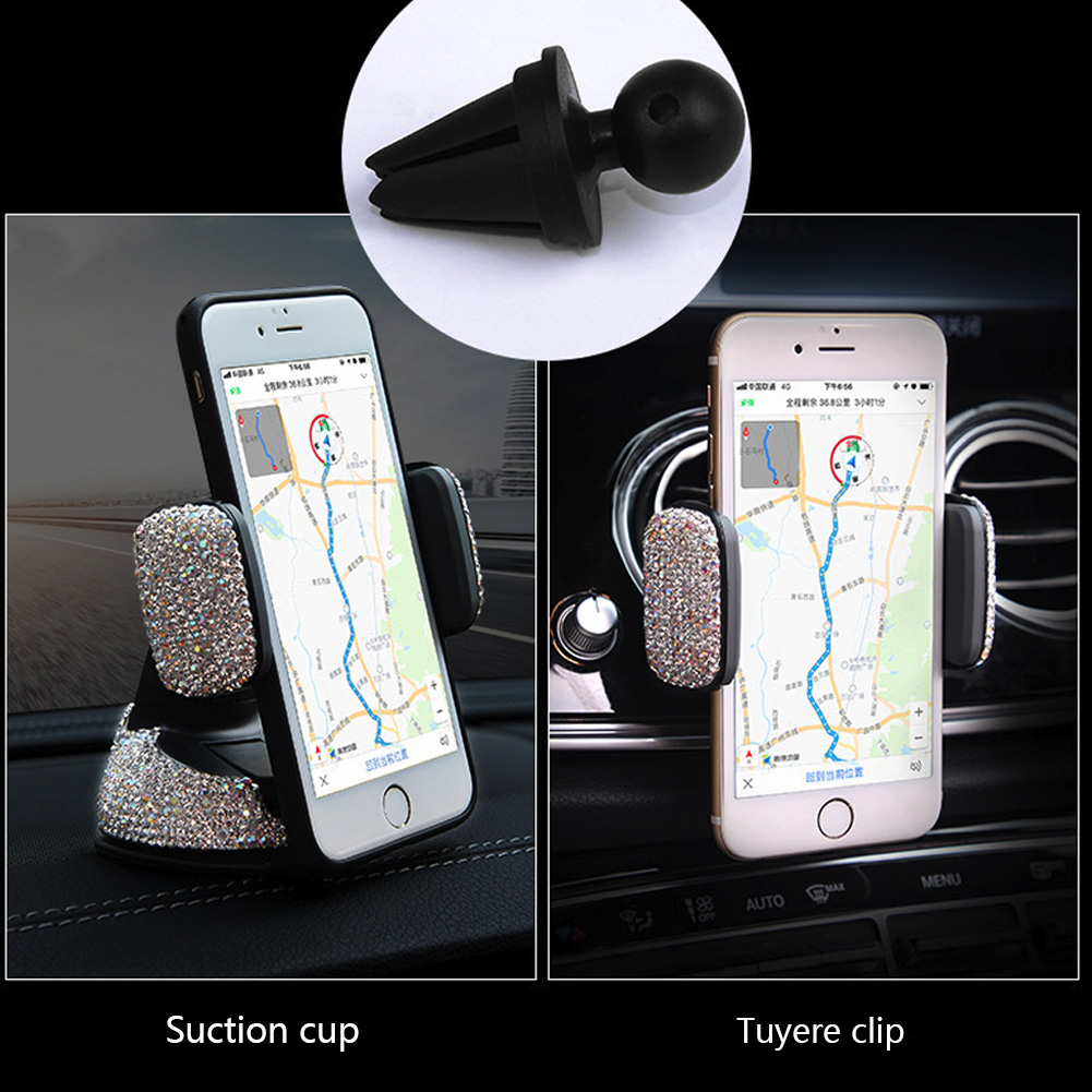 Support de téléphone universel pour voiture, décoration diamant en cristal, support de téléphone portable non magnétique pour iphone xs max xiaomi