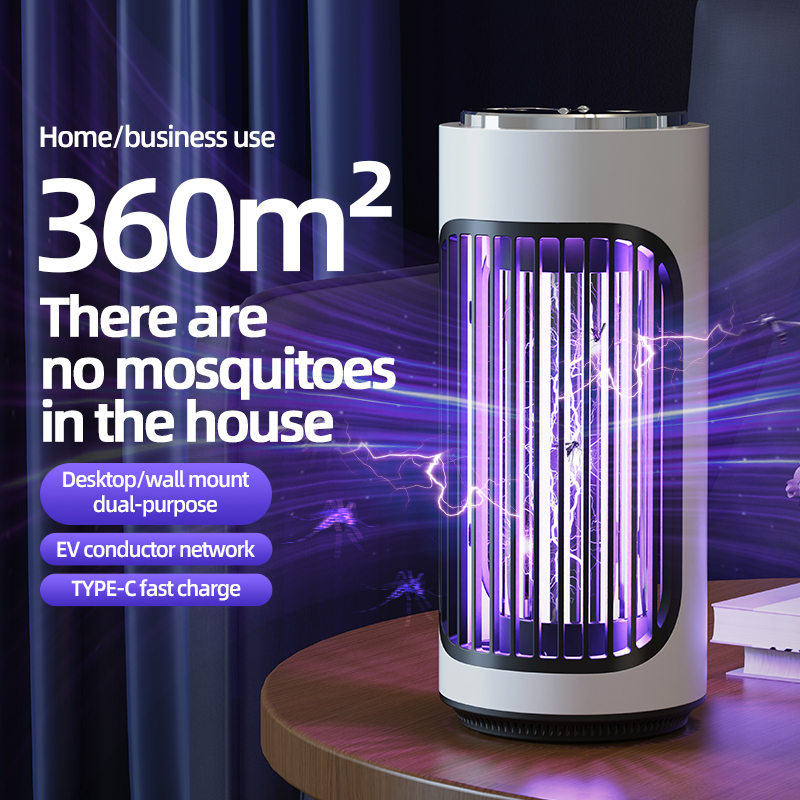 Xiaomi électrique tueur de moustique lumière violette piégeage muet sûr lampe anti-moustique prise Rechargeable maison extérieure bureau mur montage