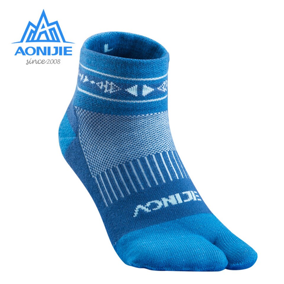 AONIJIE 2 Pairs/Set Outdoor Sports Running Athletic Performance Tab Training Cushion Compression Two Toe Socks Cycling Hiking