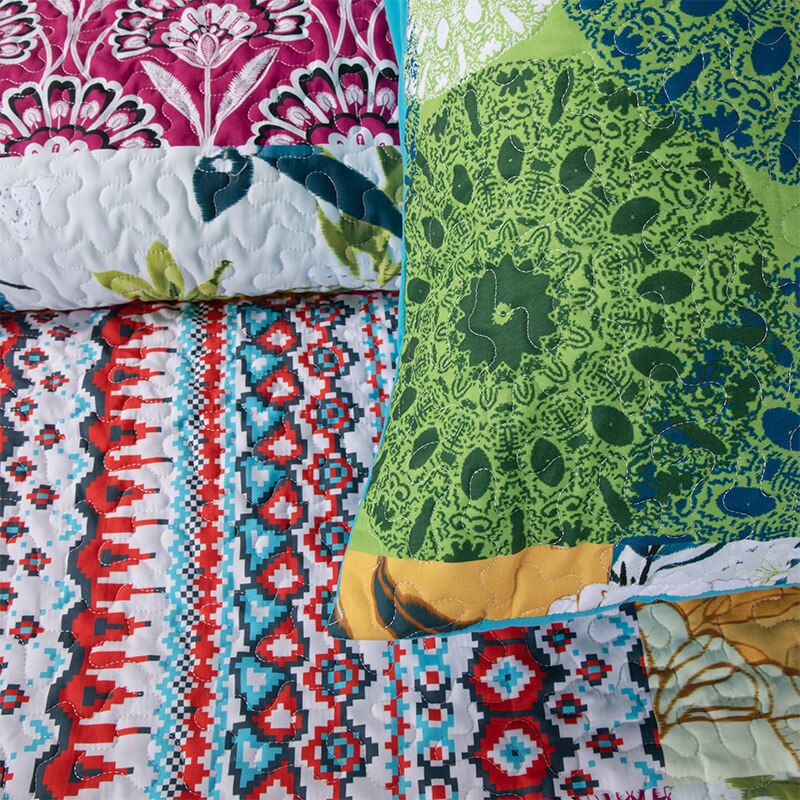 Bloemenprint Gewatteerde Sprei Op Het Bed Patchwork Dekbed Dekbed Deken Dekbed Plaid Linnen Cubrecam Bed Cover Colchas Koningin