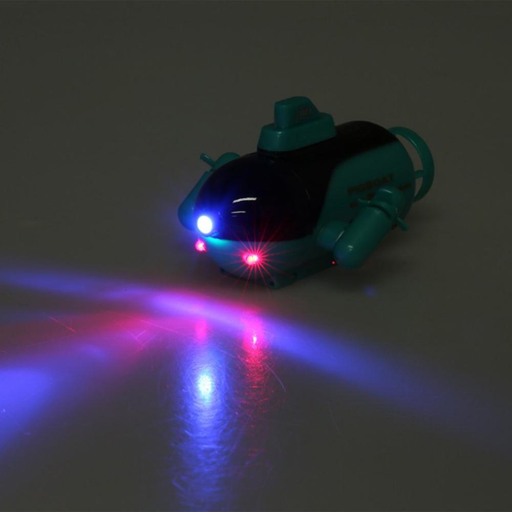 Micro Radio Remote Control Boat Toy RC Submarine Ship Boat With LED Light Toy Waterproof Submarine Simulation Model Toys