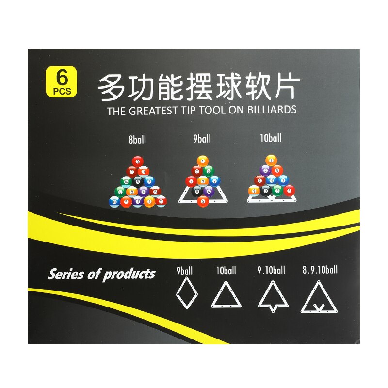 6Pcs Magic Ball Racks Triangular 8 9 10 Balls Positioning Billiard Pool Cue Black Sports Entertainment Accessory