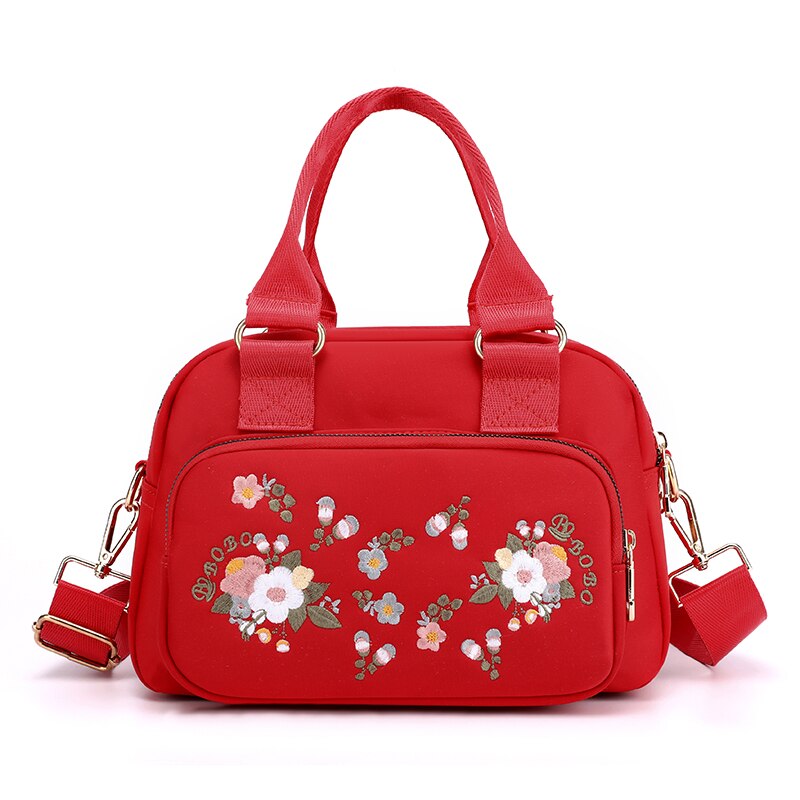 Waterdichte Vrouwen Nylon Enkele Schoudertas Handtassen Dames Vrouwelijke Grote Capaciteit Tote Crossbody Bag: Rood