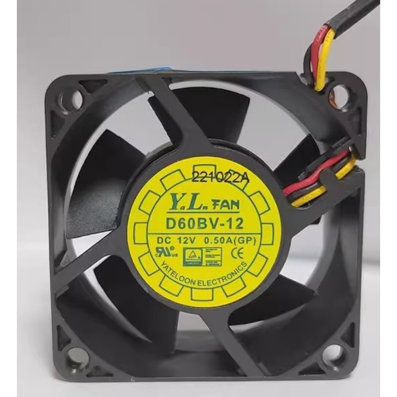 Neuer CPU-Lüfter D60BV-12 6025 12 V 0,50 A Server-Lüfter mit großem Luftvolumen 6 cm 6025 60 x 60 x 25 mm