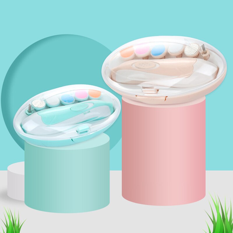 Veilige elektrische nagelknipper, nageltrimmer voor baby's, manicure, pedicure, nagelknipper, schaar, kindernagelverzorging, blauw