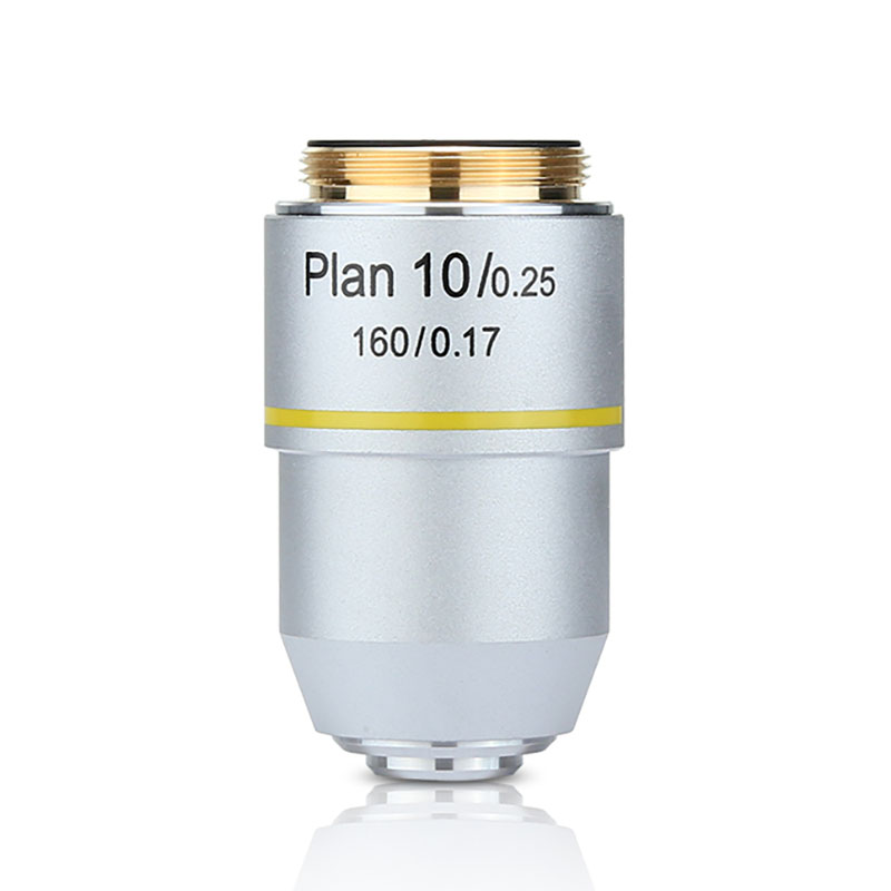 Plan de microscopio biológico, lente objetivo 4X, 10X, 20X, 40X, 60X, 100X, rosca RMS 160/0, 17, 195mm: Oro