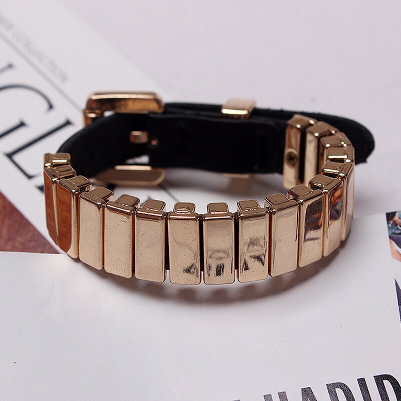 [XITAO] Europe Women Solid Color Metal PU Bracelets Female Accessories GWY1835