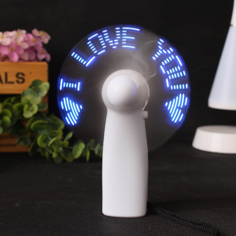 Einzigartige Handheld USB-LED Liebe Muster Mini Fan Super Stumm Batterie Betrieben Kühl Desktop Mini Fan für Reise Büro verwenden