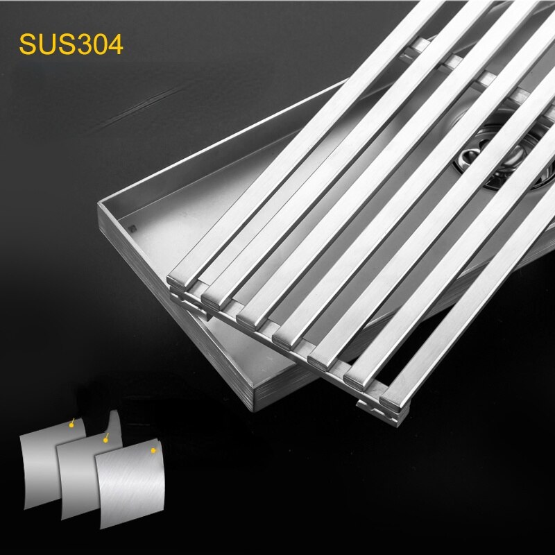 304 Stainless steel rectangular floor drain grate shower grill drain floor waste grate