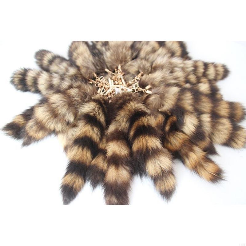 4XBE Llavero con Cola Mapache, Llavero con Cadena Colas esponjosas, Llavero con Animal Personalizado, , Llaveros con
