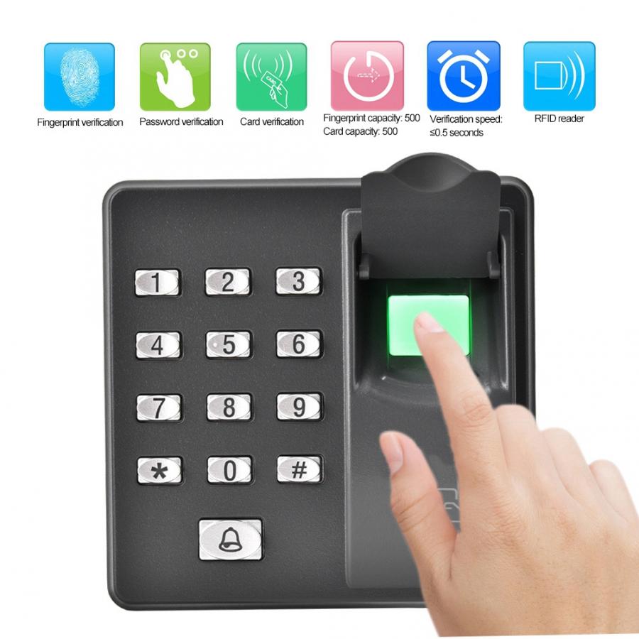 RFID Reader Biometrics Waterproof Fingerprint Door Access Control Smart Card 125Khz Card Reader