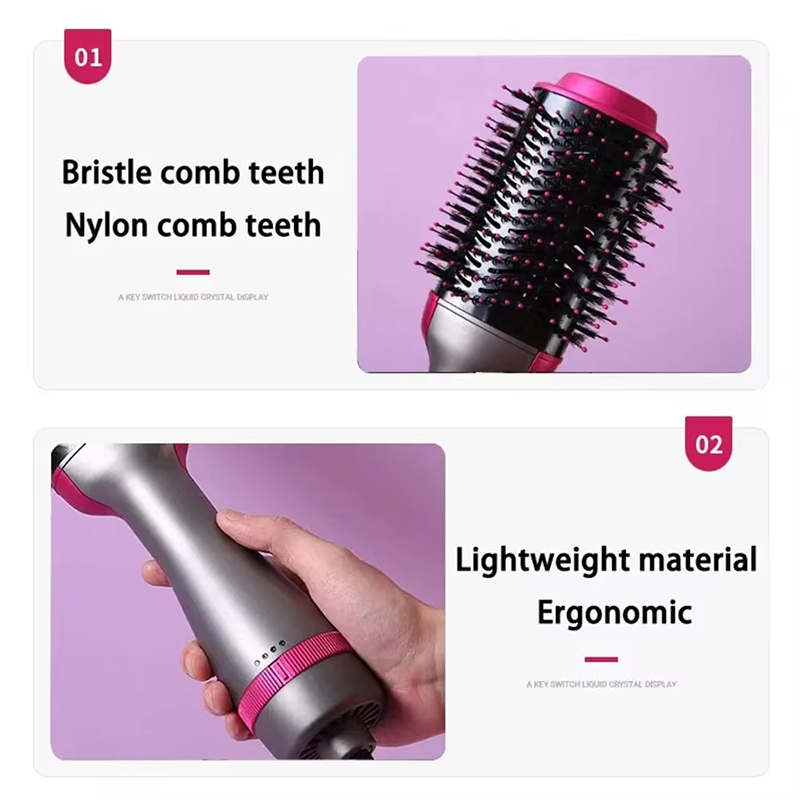 Hårfønerbørste 3- -i- -1 luftspinnbørste til styling krusekontroll volumizer ett-trinns automatisk roterende krøllbørste