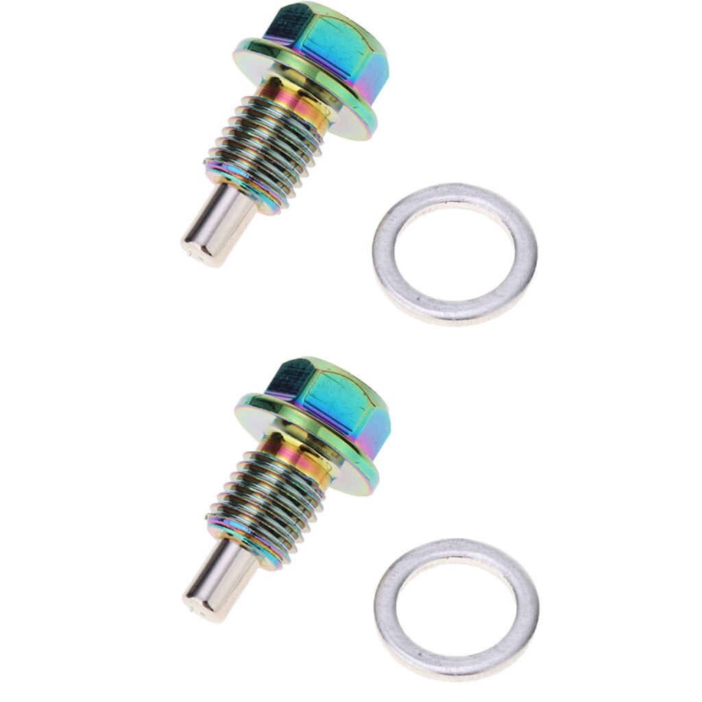 2 Pcs Universal Oil Drain Plug Anodized M12x1.5 For All Car