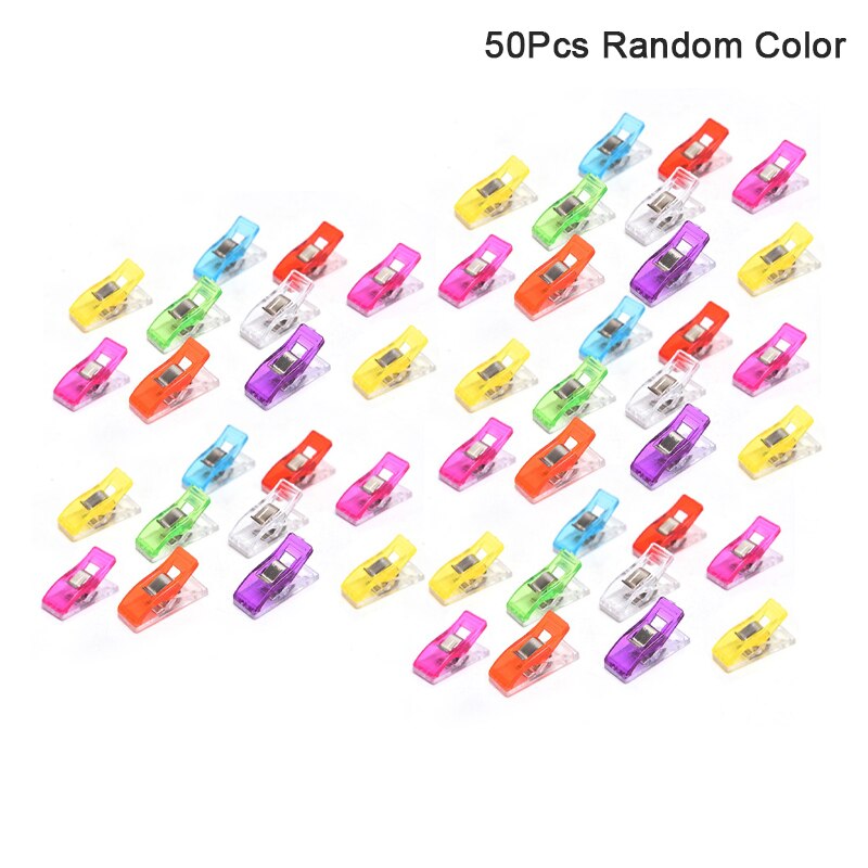 Clips de plástico Multicolor para costura, pinzas para tela, Clips para manualidades de retazos, soporte para ropa, 10/20/50/100 piezas: 50pcs
