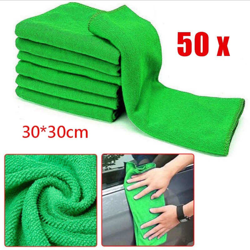 50 PCS W/good water absorption ability Towels Microfibre Cleaning Cloth Microfiber Dish Car Gym Glass 38x45CM/ 30x30CM Towel: 50pcs 30 30