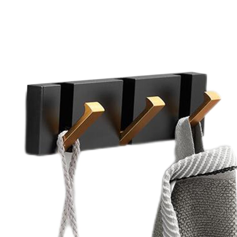 Nail-free Adhesive Hooks Bathroom Towel Hooks Strong Wall Hooks Concealed Folding Hooks for Various Scenes at Home N1HF: 3 Hooks