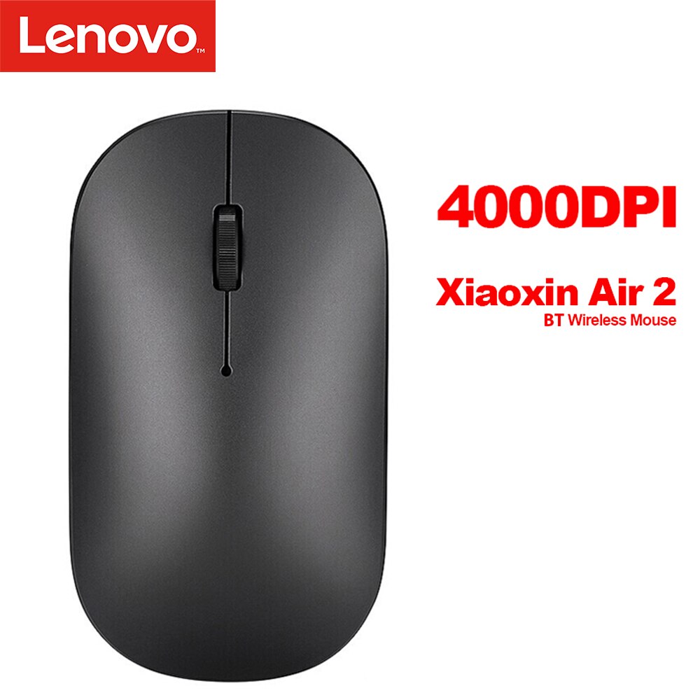 Mouse Wireless Lenovo Xiaoxin Air 2 4000DPI 2.4GHz con lucidatura CNC Bluetooth 4.0 Mouse Dual-Mode per Laptop Windows Lenovo