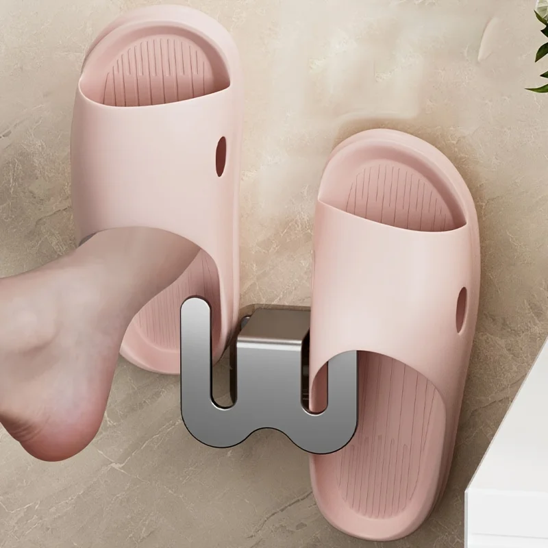 Schuhregal-Haken ohne Bohren, Wandmontage, platzsparende Kleiderbügel für Badezimmer, Schuhe, Aufbewahrungsorganisator