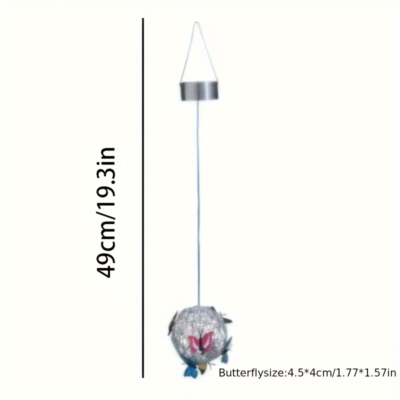 1-delig kleurrijk vlinder zonne-bollicht buitenterras tuin decoratieve hangende boomverlichting sfeerverlichting