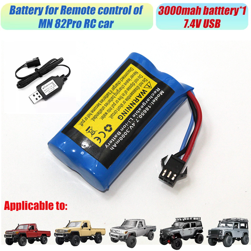 Rc accessories battery charger  mn82 3000 7,4 v large capacity lithium battery accessories  mn82s mn82 per  mn99s mn168 mn128 mn78: Burgundy red