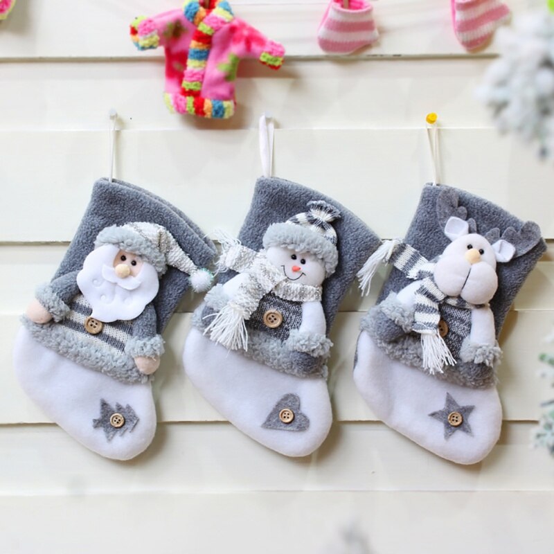 Decoración del hogar medias de Navidad lindo caramelo bolsa de novedad Elk Navidad decoración Calcetines niños