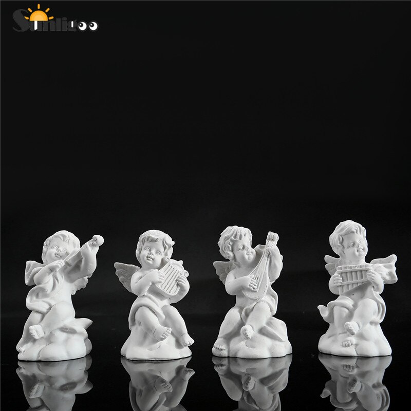 Sunligoo Mini Cute Angel Statue Small Cupid Figure Home Decor Music Fairy Model Sketch Practice Estatua Festival Wedding
