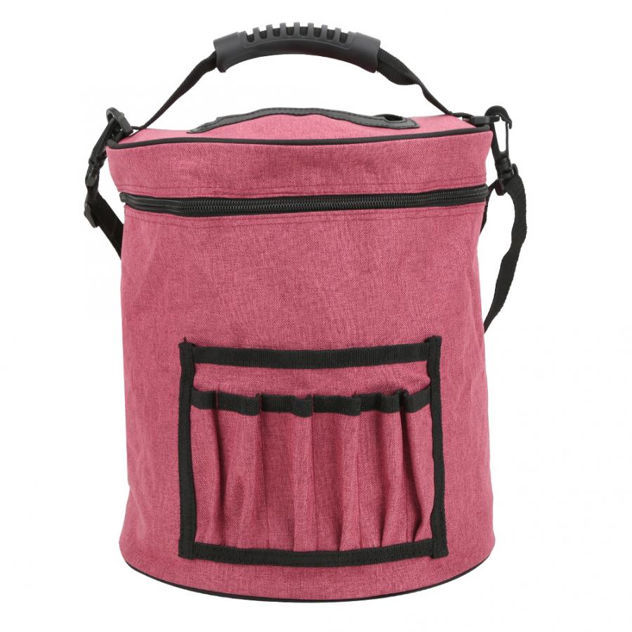 Knitting Storage Bag Portable DIY Knitting Storage Bag Yarn Crochet Hook Needle Sewing Yarn Storage Train Bag Organize Cylinder