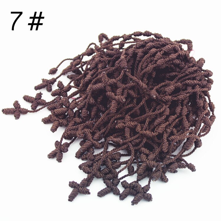 De uno hecho a mano de la suerte de trenza cuerda Rosario atado pulseras de cuerda de Nylon Cruz pulseras de la Amistad pulsera MB04: color 7