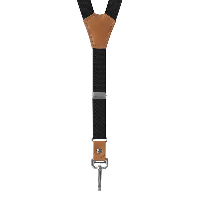 Vintage Men's Suspenders 3 Hooks Suspenders Man Pants Casual Mens Trouser PU Leather Suspenders Adjustable Braces