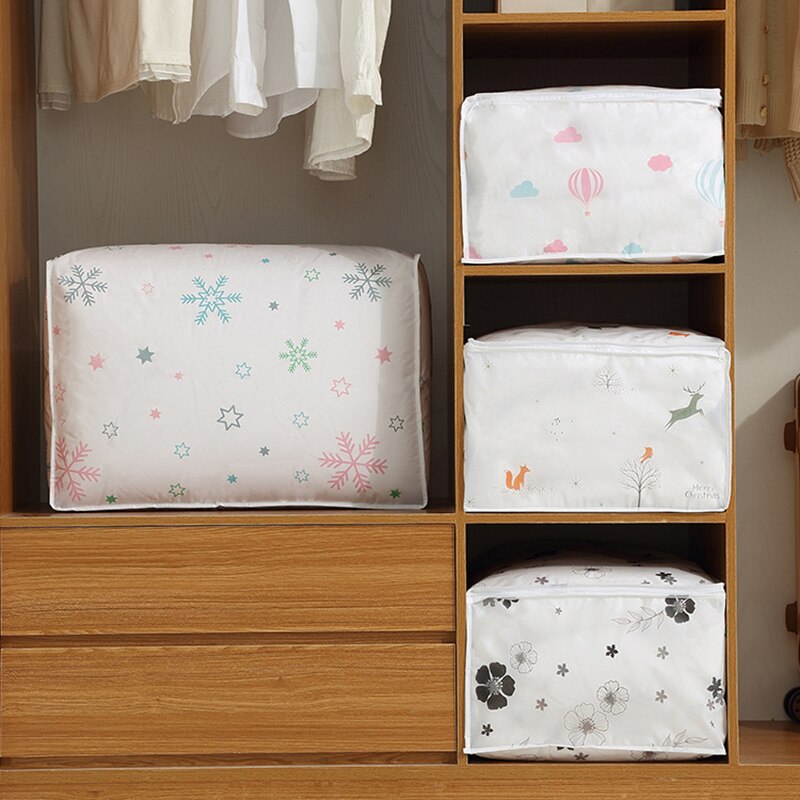 Pliable Fermeture Éclair Imperméable À L'eau Sac De Rangement Vêtements Literie Couverture Courtepointe Placard Organisateur Boîte Armoire Conteneur