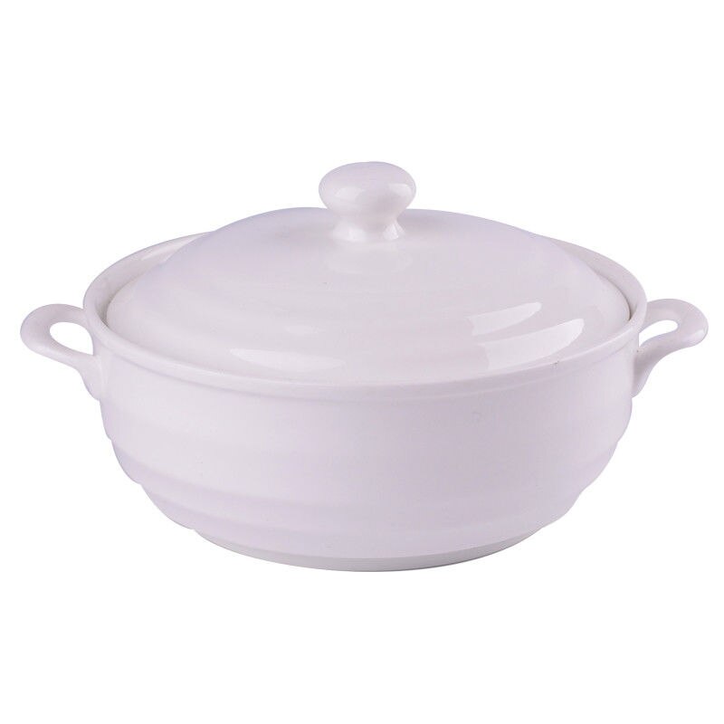 Tazón de sopa de cerámica de gran capacidad, olla de estofado Binaural para el hogar con tapa, Bol para arroz o sopa, tazón de sopa Phnom Penh, cuencos de servicio
