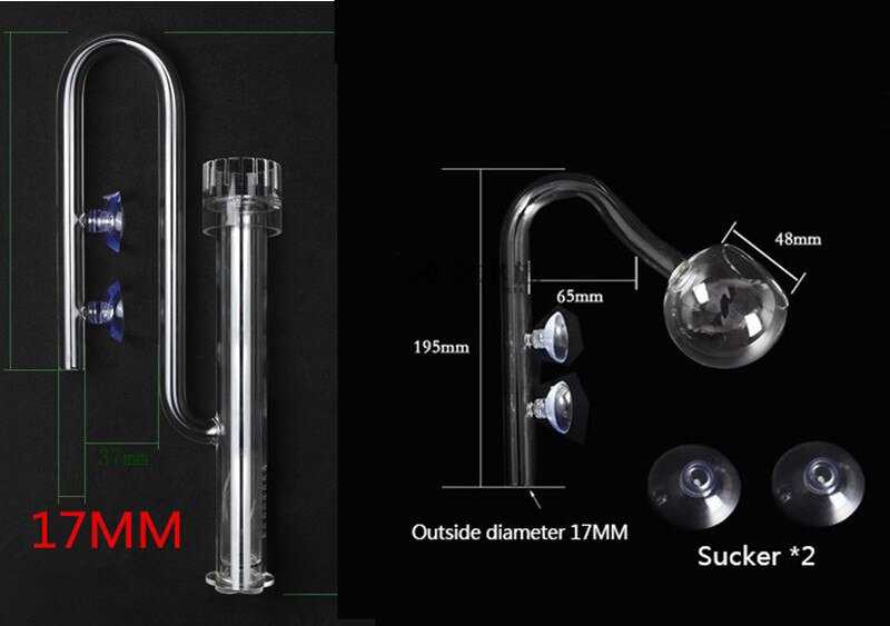 Aquarium ADA style 13/17mm Glass Lily Pipe Inflow Outflow Fish Tank canister filter Water plant inlet outlet hose tube set: 4fenyuankouyoumo