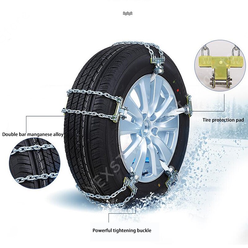 Universele Auto Sneeuwkettingen Wielen Tyre Sneeuw Ijs Kettingen Truck Riem Staal Winter Voertuigen Suv Wiel Keten modder Veilig Veiligheid