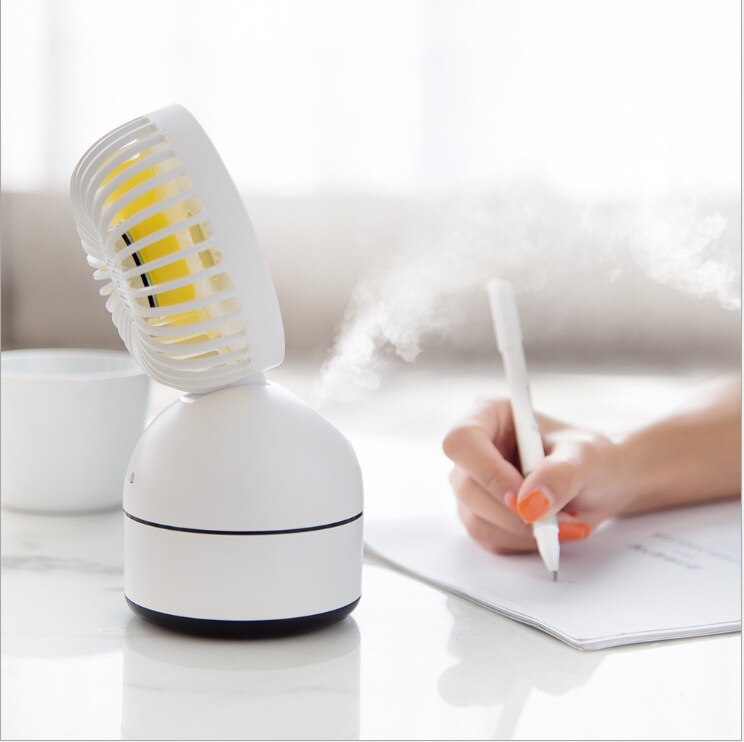 Ventilator luftfugter 2- i -1 mini bil kontor luftrenser usb lade ventilator luftfugter