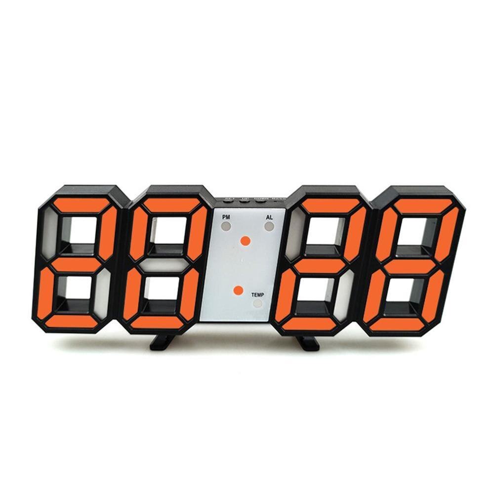 3d Led Digital Clock Glowing Night Mode Brightness Electronic Hanging Clock 24/12 Adjustable Table Hour Wall Clock Display T6c6