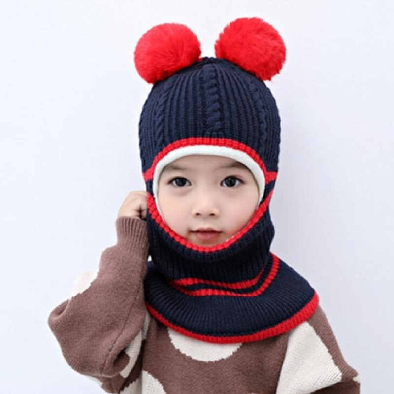 Bébé hiver chapeau pompon enfants tricoté chapeaux bébé filles garçons chapeau avec doublure en polaire chaude chapeaux pour enfants filles chapeaux d'hiver