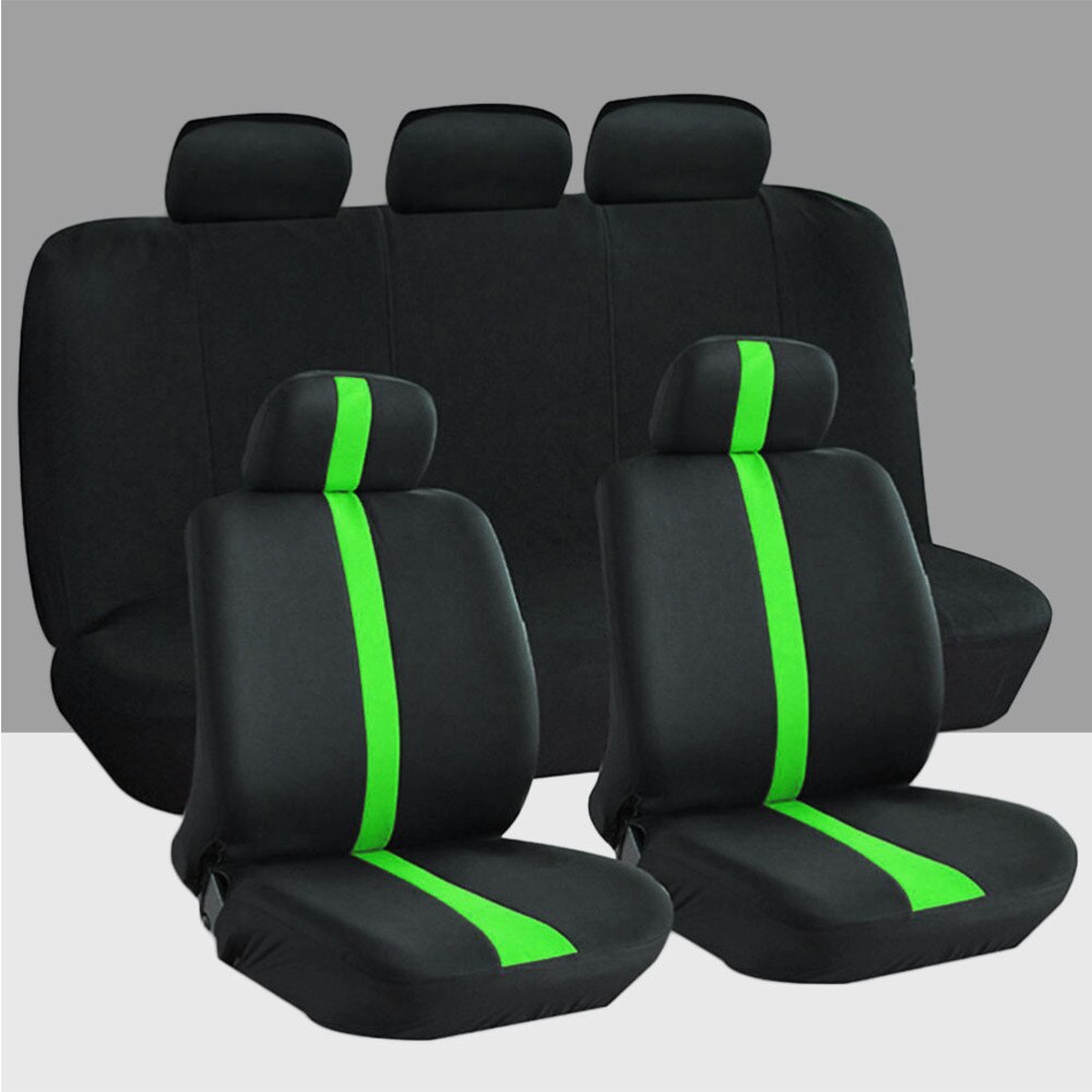 9 unids/set cubierta Universal de asiento de coche cubiertas de asiento completo Interior de coche decoración (rojo)