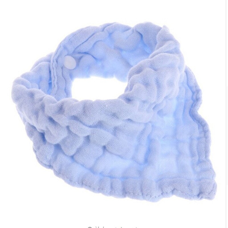 1 Pc Bebê Design Simples Macio Puro Mistura de Algodão Gaze Alimentação Toalha Triângulo Bandana Babadores Burp Panos Saliva Neonatal Toalhas: blue
