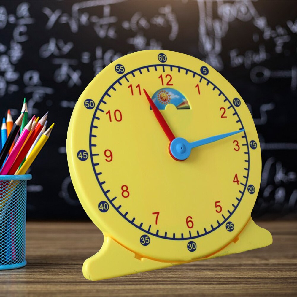 12 Inch Glad Vroege Onderwijs Voorschoolse Klas Demonstratie Wiskunde Leraren Studenten Dag En Nacht Met Stand Onderwijs Klok