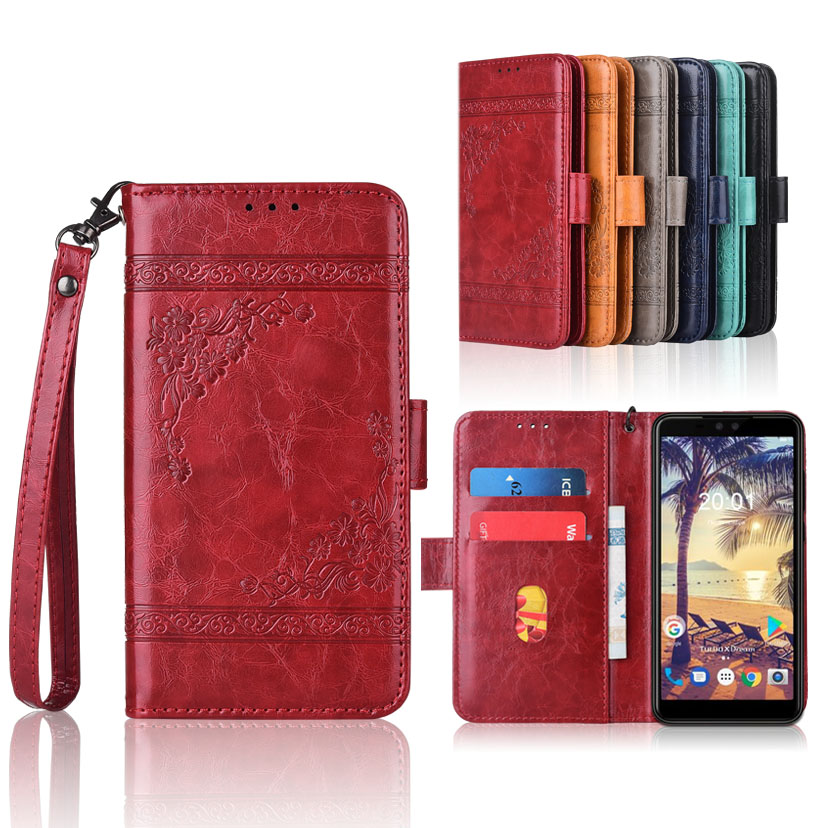 Brieftasche fall für Turbo X Traum 4G abdeckung mit Gurt, 100% spezielle PU Gemusterten Floral Flip Fall Mit Karte Tasche Ständer fall