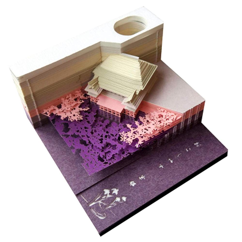 DIY Scrapbooking Omoshiroi Block Violin Valentine&#39;s Day Rose Sticky Notes Birthday Rose Notes 3D Block Note: purple