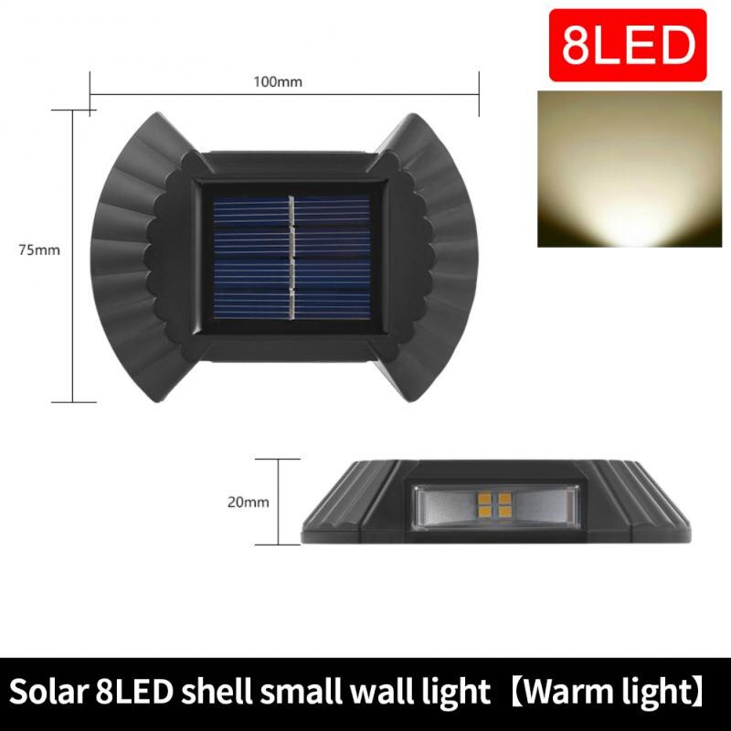 1PC doprowadziło lampa słoneczna zewnętrzne wodoodporne ścieżki światła ścieżka dziedziniec patio kroki lampy ogrodowe oświetlenie ganku oświetlenie zewnętrzne doprowadziło lampa: 8LED ciepło 1szt